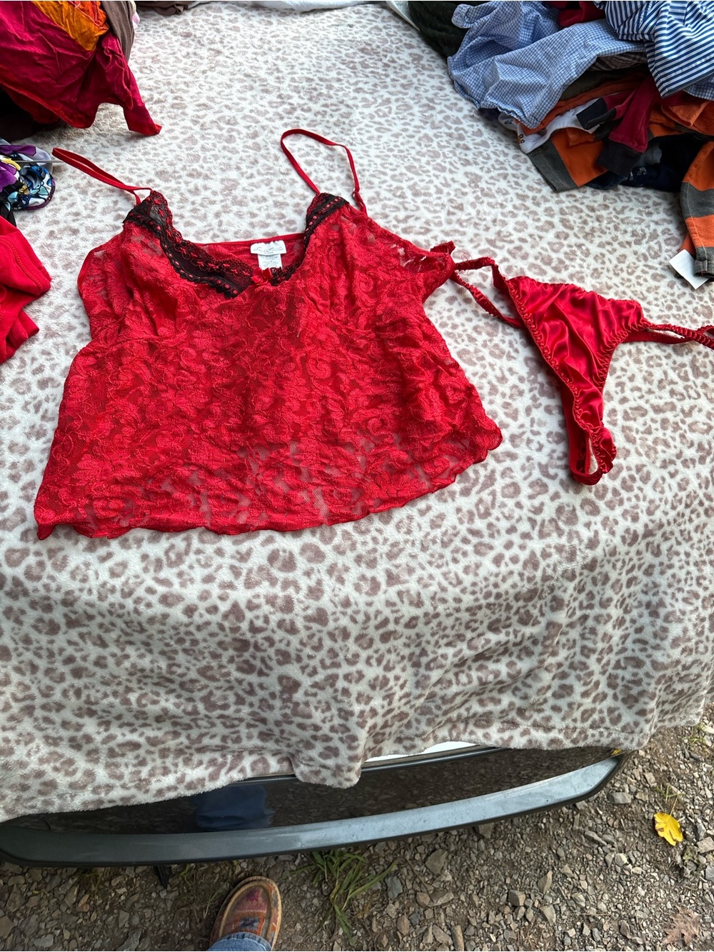 NWT Secret Treasures Red Lace Lingerie Set Size 2X